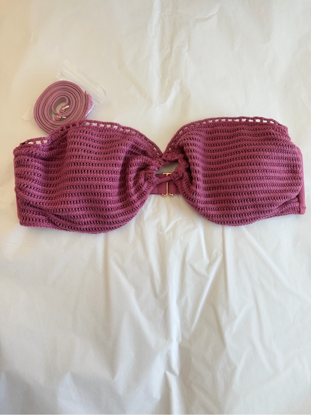 Shade & Shore | Mauve Crochet Bandeau Bikini Top